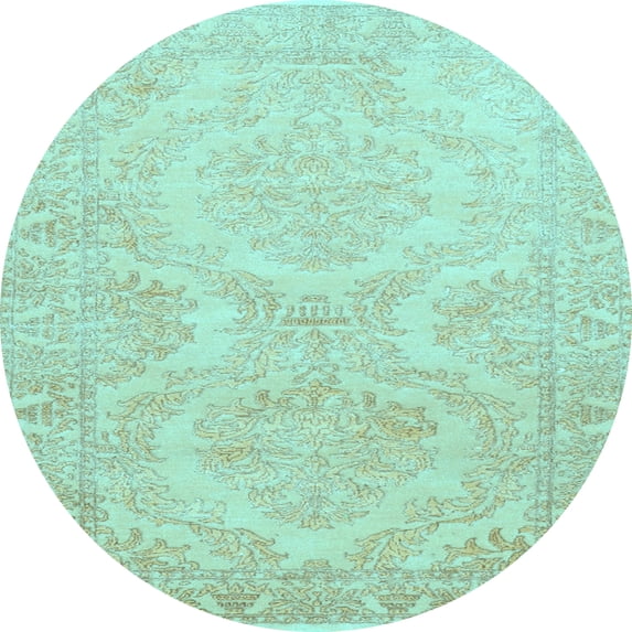 Ahgly Company Indoor Round Persian Light Blue Traditional Area Rugs, 8' Round
