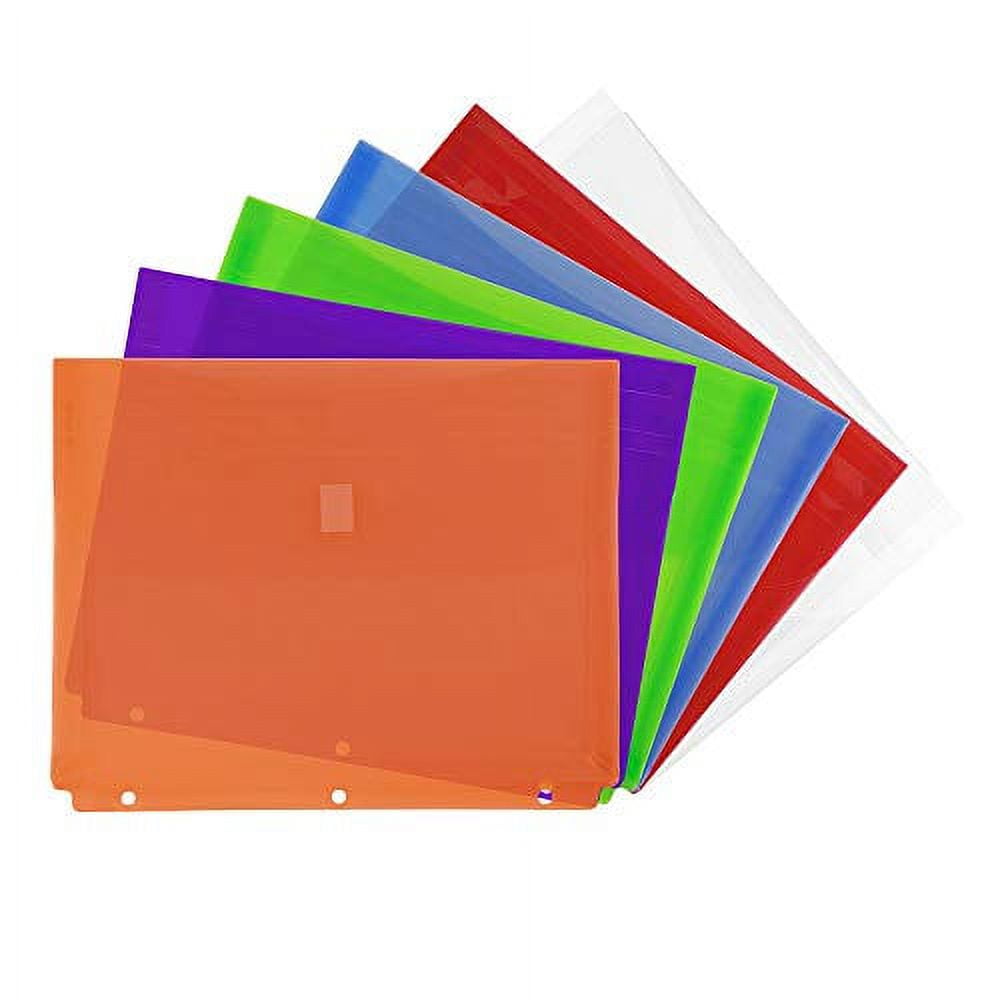 JAM Paper 3 Hole Punch Envelopes, 9 1/2 x 11 1/2, Assorted, 6 per Pack