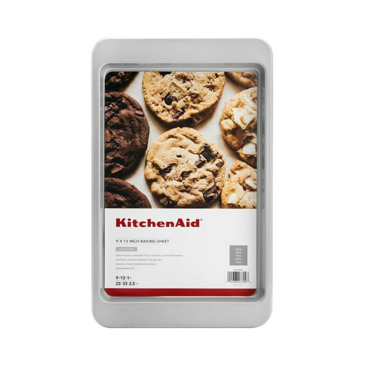 KitchenAid Nonstick Aluminized Steel Rectangular Cake Pan, 9x13-Inch,  Silver