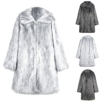 Lovskoo Mens Winter Coats Faux Fur Jacket Thick Warm Long Sleeve