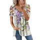 thumbnail image 2 of Puntoco Blusa de manga corta con cuello en V y cremallera con hombros descubiertos para mujer Puntoco Puntoco-7471, 2 of 4