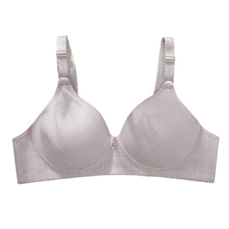 

wendunide bras for women Women Sexy Large Size Simple Lattice Adjustable Shoulder Strap Underwire Underwear Bra Bra Grey 40