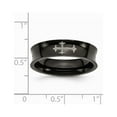 thumbnail image 2 of Primal Steel Stainless Steel Black IP Plated Cross 6mm Concave Band, 2 of 9
