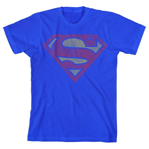 Superman Logo Blue Boy's Short-Sleeve T-shirt-Medium