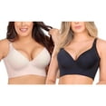 thumbnail image 1 of Decodeary 2 Pcs Soutien-Gorge Ajustable pour Femmes Réduit la Pression sur les Épaules Grande Taille Réduit Noir E+couleur Peau E 42, 1 of 6