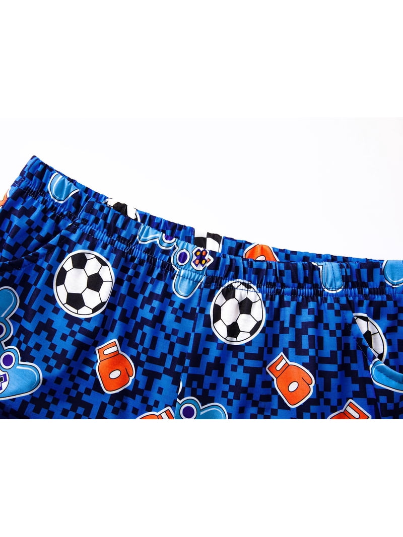 Beezizac Pajamas for Boys Funny Blue Gamer Tank Top & Shorts