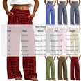 thumbnail image 3 of Karymi Summer Outfits Elastic High Waist Plaid Wide Leg Pants, Casual Checkered Trousers with Side Pockets, Lightweight Palazzo Pants Sweatpants Women, 3 of 7
