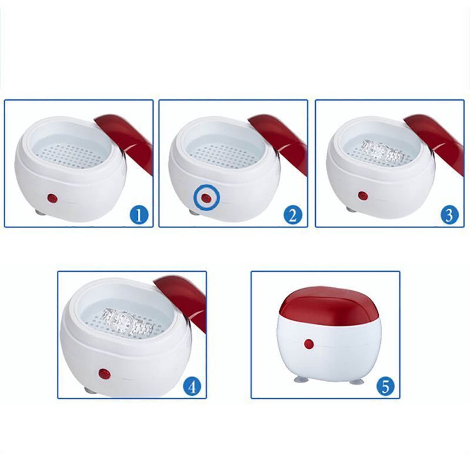 Jewelry Cleaning Machine Small Jewelry Cleaning Machine Battery Powered Efficient Cleaning Used To Clean Jewelry Dentures Glasses Kitchen Brushes Cleaning Products for Home Soap Dispensing Dish Brush