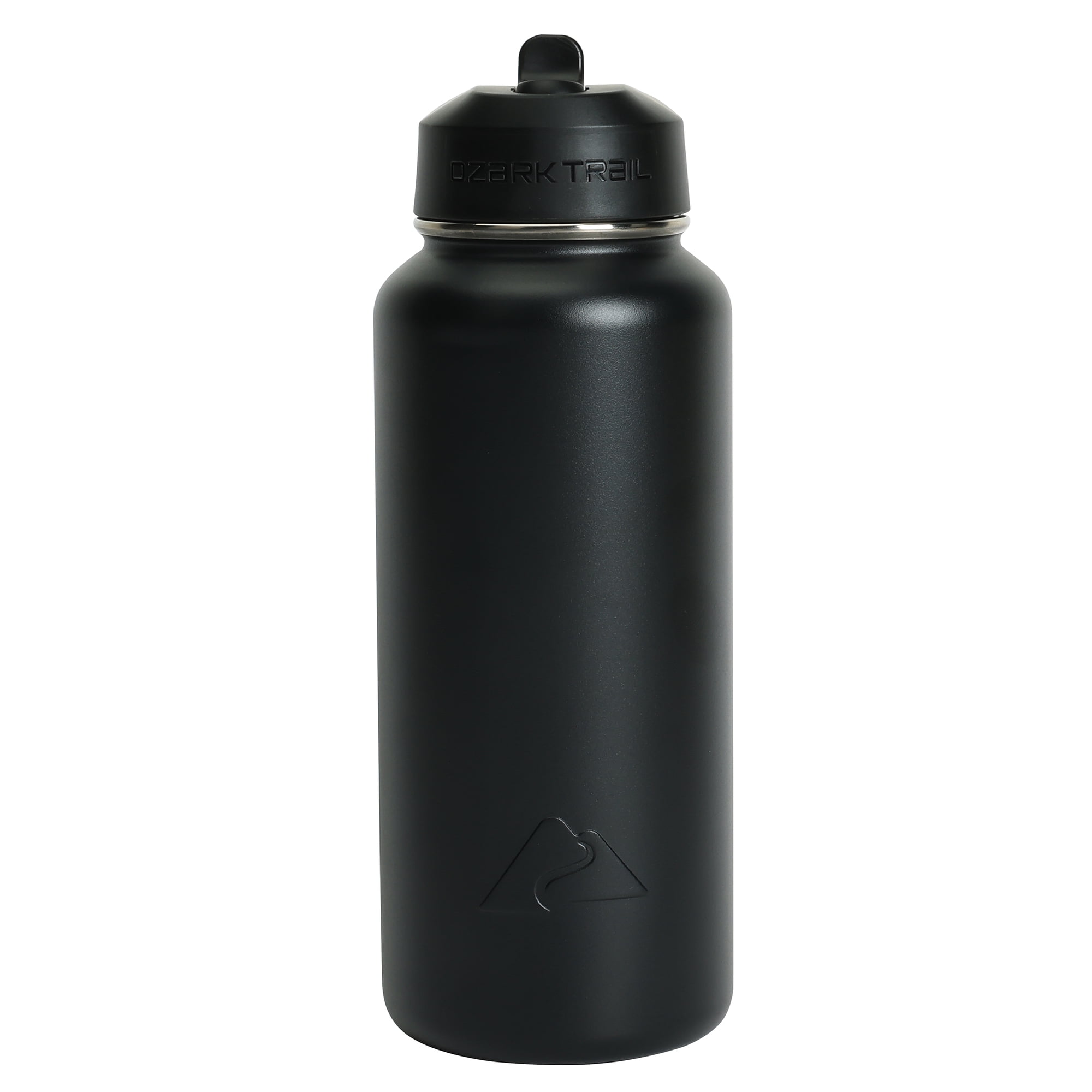 Ozark Trail 32 oz Stainless Steel Insulated Flip-Straw Water Bottle with Handle, Black