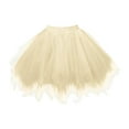 thumbnail image 3 of segolike Tulle Petticoat Women Tulle Tutu Skirt Layered Dress up Supplies Dress Costume for Stage Wedding Night Club Performance Beach Champagne Color, 3 of 8