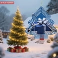 thumbnail image 4 of Metal Hanging Christmas Tree Wind Decorations - Geometric Blue Design Garden Spinners for Festive Yard Decor, 4 of 7