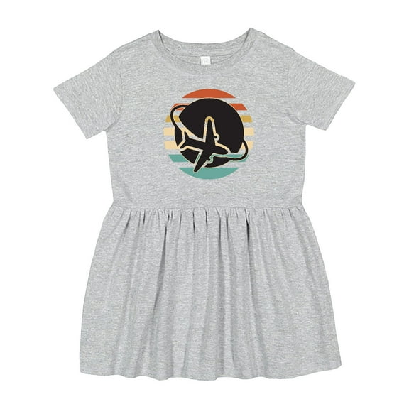 Inktastic Airplane Trip Vintage Travel Girls Toddler Dress