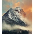 thumbnail image 3 of National Parks Duvet Cover Set, Snowy Mountains at Sunset Weather Yoho Alberta Image Print, Decorative 3 Piece Bedding Set with 2 Pillow Shams, Queen Size, Grey Orange, by Ambesonne, 3 of 3