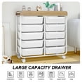 thumbnail image 4 of BEHERZT Rolling Storage Cart with 10 Large Drawers, Utility Cart with Wooden TableTop for Craft Organizers, White, 4 of 6