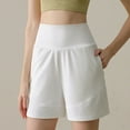 thumbnail image 4 of LEBONYARD Shorts for Women Plus Size,Women's Casual Shorts for Comfortable Wear,Women's Summer Solid Pocket High WaistCasual Sports Shorts White XL, 4 of 4