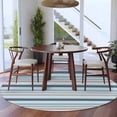 thumbnail image 3 of Blue Grey Striped Round Area Rug 5Ft Washable Circle Rugs for Living Room Bedroom, Farmhouse Stripes Modern Abstract Art Non-Slip Carpet Floor Mats Indoor Outdoor Carpet Runner Aesthetic Home Decor, 3 of 8