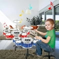 thumbnail image 3 of Kids Drum Set, Toddler Jazz Drum Music Toys 5 Drums with Stool Pedal Percussion Musical Instruments Drum Birthday Early Education Xmas Gift Toys for 3 4 5 Year Old Girls Boys, 3 of 4