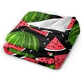 thumbnail image 2 of Watermelon Summer Fruit Blanket, Soft Blankets Flannel Bed Throw Cozy Lightweight Plush Gifts for Women Men Boys Girls Kids Sofa Couch Bedroom Living Rooms Warm All Season, Home Decor, Small 50"x40", 2 of 6