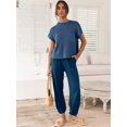 thumbnail image 5 of Trajes de dos piezas para mujer Conjuntos de suéteres Jersey de punto Tops y pantalones de talle alto Conjuntos de chándal LoungeAzul marinoMedio esquí esquí Gafas de esquí, 5 of 5