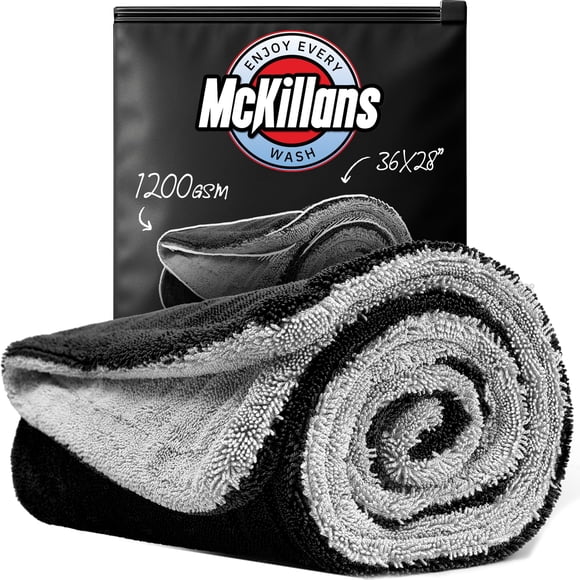 Toalla de secado para coche McKillans, extra grande, bicolor, 36 x 28 cm