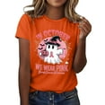 thumbnail image 2 of Breast Cancer Awareness Halloween Tshirts Women 2025 In October We Wear Pink Ghost Graphic Halloween Shirts for Women, 2 of 5