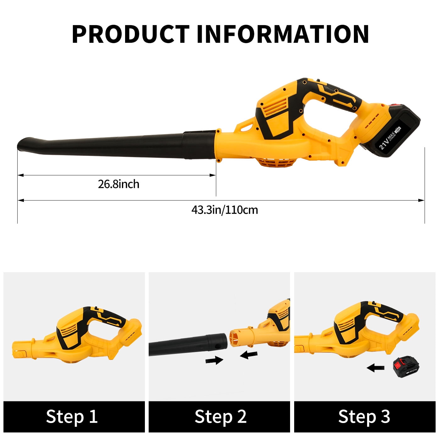 Leaf Blower, 21V*2 Battery-Powered Leaf Blower,140 MPH Cordless Electric Leaf Blower, 3.0Ah Battery and Charger Included, Ideal for Yard and Sidewalk Cleaning.