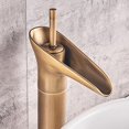 thumbnail image 4 of Estilo de copa de vino, grifo de lavabo, grifo de bronce antiguo, montura de una sola manija Feliz Sencillez, 4 of 5