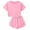Pink, variant on UACY Girls Summer Shorts Set, 2-Piece Outfit with Crop Top and Elastic Waist Shorts, Casual Activewear for Kids and Teens (Yellow, 11-12 Years)