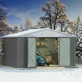 thumbnail image 2 of Devoko 10'x8' Patio Metal Shed with Lockable Door Outdoor Steel Storage Building Outdoor House for Backyard,Gray, 2 of 7