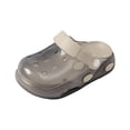 thumbnail image 2 of Huowey Baby Girls Kids Garden Clogs Cute Solid Color Transparent Stylish Lightweight Soft Anti- Flat Sole Slides Sandals Waterproof Beach Pool Holiday Comfy Casual Water Shoes,Grey,3.5-4 Years, 2 of 5