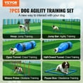 thumbnail image 2 of VEVOR Dog Agility Training Equipment, 7 PCS Set w/ Adjustable High Hurdles,6 Weave Poles,2 Tunnels,Jump Ring,Pause Box,Whistle,Foldable Bowl,Puppy Obstacle Course Kit w/ 3 Bags, 2 of 9