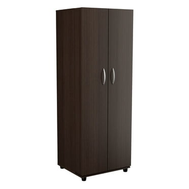 Inval 2-Door 4-Shelf Laminate Kitchen Pantry Cabinet 24"W, Espresso
