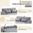 thumbnail image 3 of Lunale 3-in-1 Convertible Loveseat Sleeper, 55" Futon Sofa Bed with Phone Stand, USB, Light Gray Velvet, 3 of 10