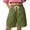 Army Green*, variant on Girls Cargo Shorts solid color Wide Leg Casual Elastic Summer Bottoms Shorts With Pockets Drawstring 5-16Y