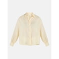 thumbnail image 6 of Time and Tru Women's Linen Blend Button Front Cropped Top with Long Sleeves, Sizes XS-XXXL, 6 of 6