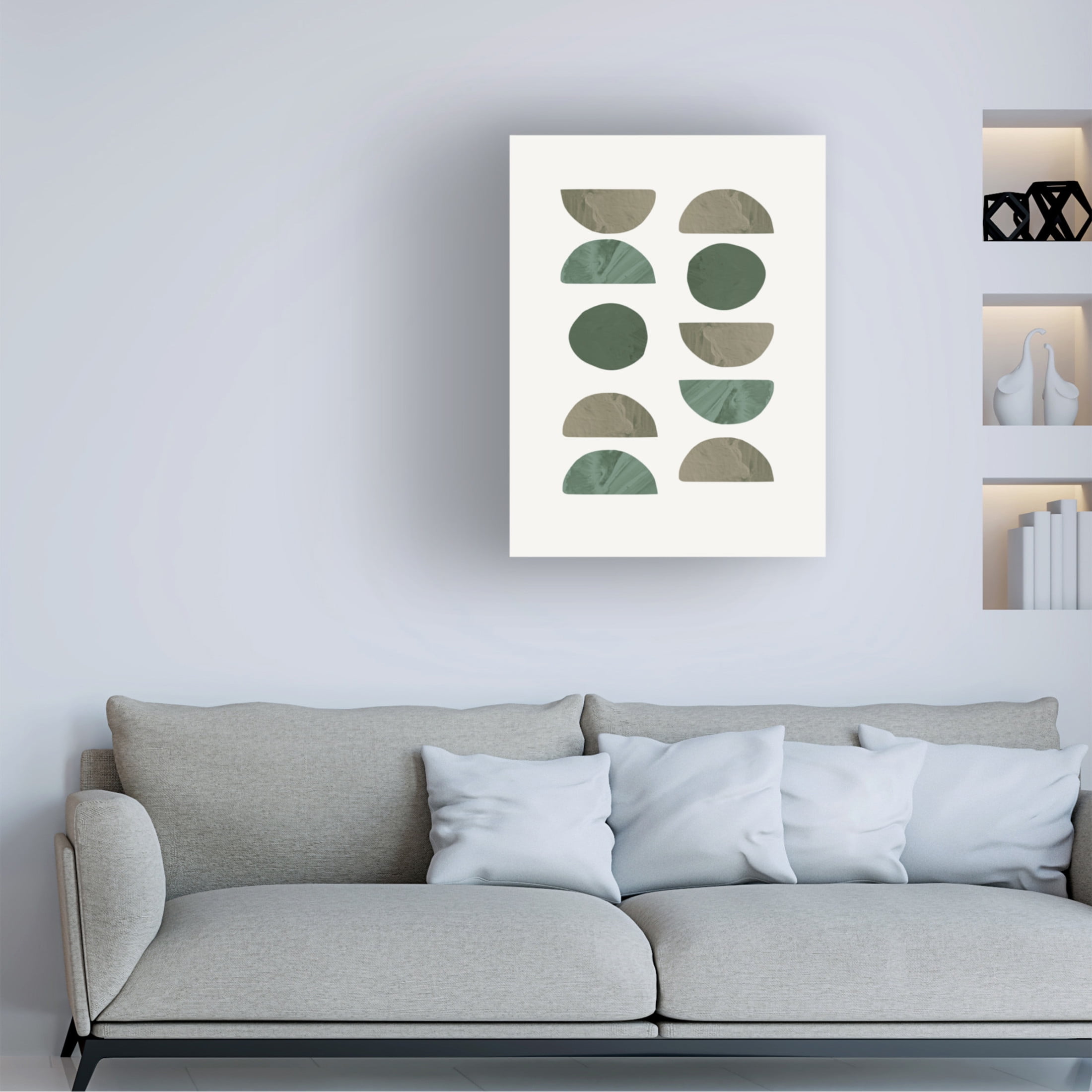 Canvas Wall Art - Pictufy Studio 'Collage Green' Wall Art for Living Room, Bedroom, or Office Décor by Trademark Fine Art - 14 x 19 Inches