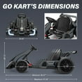 thumbnail image 4 of Funcid 24V 7AH Go Kart for Kids, 300W Powered Ride on Toys for 6+, Racing Go Kart with Drift/Sport Mode for Outdoor, High-Low Speed 4-8MPH, Length Adjustale Ride on Car, EVA Wheels, Bluetooth, Black, 4 of 8