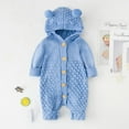 thumbnail image 2 of Odeerbi Newborn Infant Baby Girls Boys Winter Warm Coat Knit Outwear Hooded Jumpsuit, 2 of 9