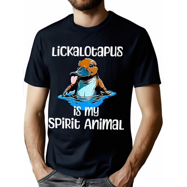 Camiseta divertida con el "Lickalotopus es mi animal espiritual", divertida camiseta con humor de ornitorrinco, camiseta deportiva de ocio.