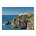 thumbnail image 1 of Lighthouse Cutting Board, Daytime Rocky Lighthouse Shore Seaside Rocks Building Cliff Sunny Day Clear Sky, Decorative Tempered Glass Cutting and Serving Board, Small Size, Multicolor, by Ambesonne, 1 of 1