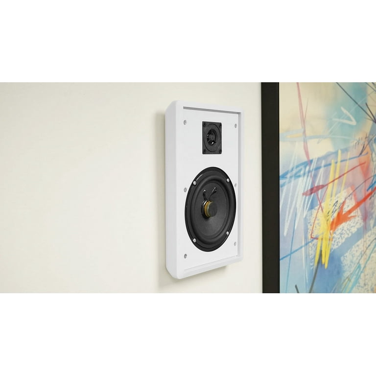 Rockville RockSlim White 5.25" 240W Slim Home Theater Speakers – Easy Wall Mount Pair (2 Speakers)