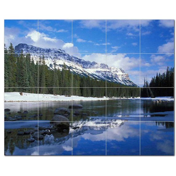 River Picture Ceramic Tile Mural Kitchen Backsplash Bathroom Shower, 405747-L54