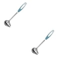 thumbnail image 1 of Yuarrent Cucharón de sopa largo para salsa de con pico, cuchara de cocina de acero inoxidable para servir ensalada, aderezo, cuchara para salsa azul 2piezas Yuarrent CBP105095, 1 of 5