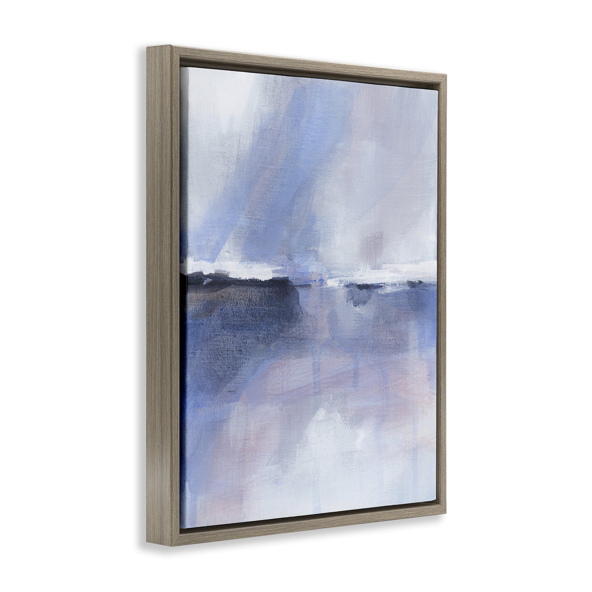 Stupell Industries Subtle Landscape Abstraction Abstract Painting Brown Floater Framed Canvas Art Print Wall Art, 25 x 31