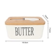 thumbnail image 6 of Pebbuoy Ceramic Butter Dish with Lid Multipurpose Knife Large Capacity Butter Keeper for Countertop Easy to Clean Butter Container Kitchen Gift, 6 of 7