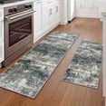 thumbnail image 3 of Kitchen Rugs Sets of 2 Non Slip Washable Kitchen Mats for Floor, Waterproof Abstract Kitchen Runner Rug, Floor Mat Carpet for Hallway, Laundry, Sink, Entryway, Bathroom, Black&Brown, 3 of 5