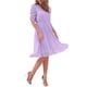 thumbnail image 4 of Vestido A-line de Chiffon con Estrellas Metálicas y Mangas Fruncidas para Mujeres INSPIRE CHIC en Morado, 4 of 6