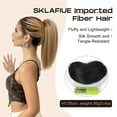 thumbnail image 2 of Short Blonde Drawstring Ponytail Extension,  Straight Multi-Layered Lightweight Fluffy Tangle-Resistant Clip in Ponytail Hair Extensions Smooth Soft Synthetic Hairpiece, 2 of 14