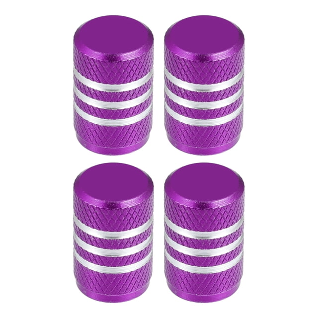 Tapas universales para vástago de válvula de neumático, cubiertas para vástago de válvula para coche, SUV, bicicleta, camiones, motocicletas, 17mm, aleación de aluminio, púrpura, 4 Uds.