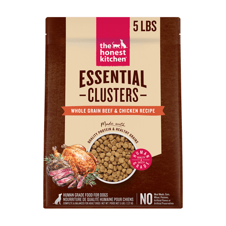 The Honest Kitchen Human Grade Essential Clusters Dry Dog Food Whole Grain Beef & Chicken Dry Dog Food 5 lb Bag